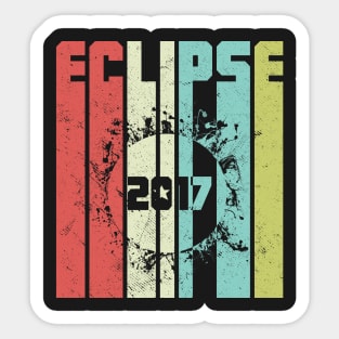 Eclipse 2017 August 21 Colorful Retro Pop Design Sticker